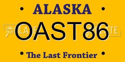 OAST86 Alaska License Plate