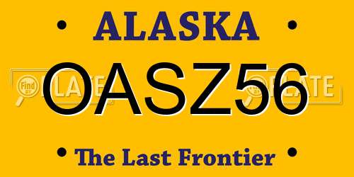 OASZ56 Alaska License Plate