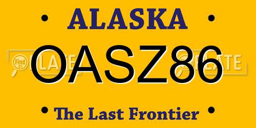 OASZ86 Alaska License Plate