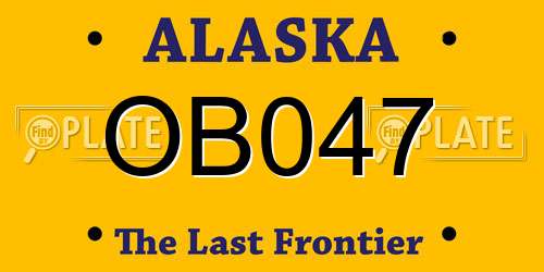 OB047 Alaska License Plate