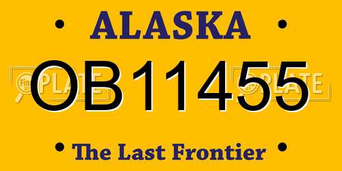 OB11455 Alaska License Plate