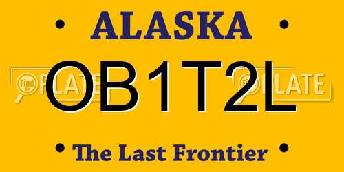 OB1T2L Alaska License Plate