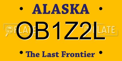 OB1Z2L Alaska License Plate