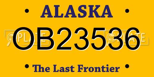 OB23536 Alaska License Plate