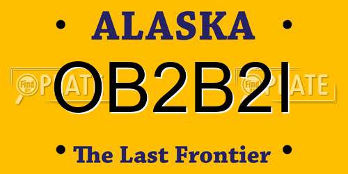 OB2B2I Alaska License Plate