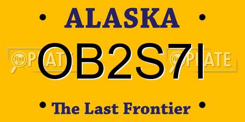 OB2S7I Alaska License Plate