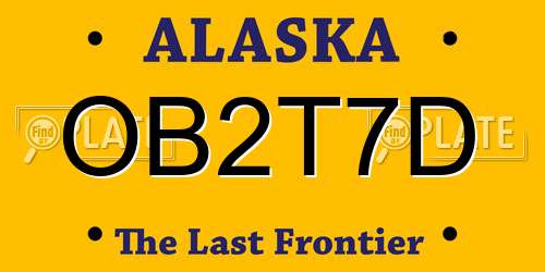 OB2T7D Alaska License Plate