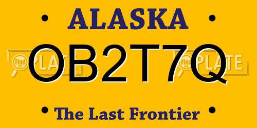 OB2T7Q Alaska License Plate