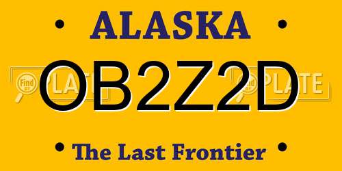 OB2Z2D Alaska License Plate