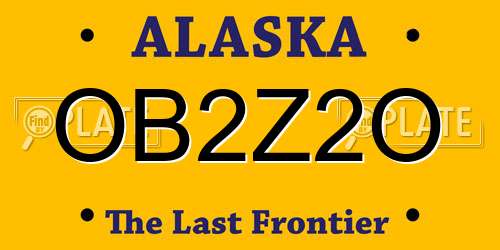 OB2Z2O Alaska License Plate
