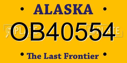 OB40554 Alaska License Plate