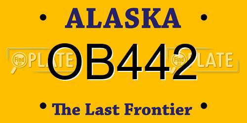 OB442 Alaska License Plate
