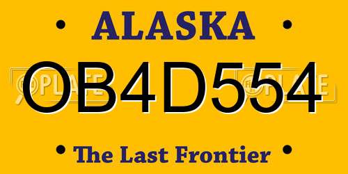 OB4D554 Alaska License Plate