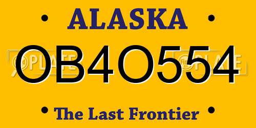 OB4O554 Alaska License Plate