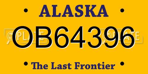 OB64396 Alaska License Plate
