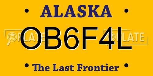 OB6F4L Alaska License Plate