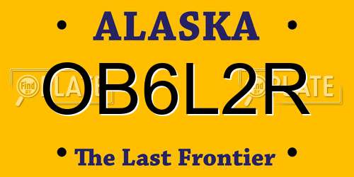 OB6L2R Alaska License Plate