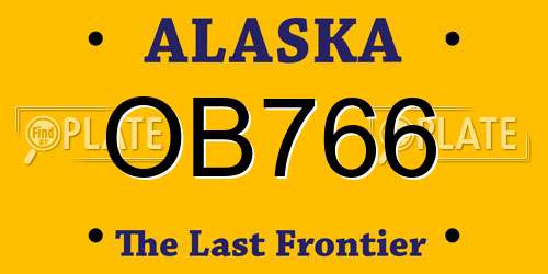 OB766 Alaska License Plate
