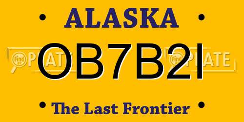 OB7B2I Alaska License Plate
