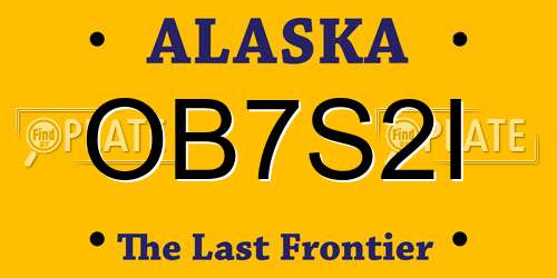 OB7S2I Alaska License Plate