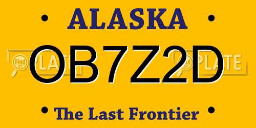 OB7Z2D Alaska License Plate
