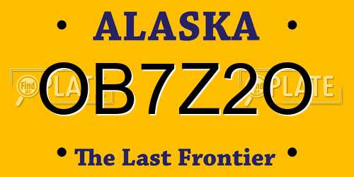 OB7Z2O Alaska License Plate