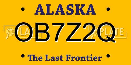 OB7Z2Q Alaska License Plate