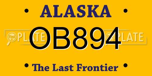 OB894 Alaska License Plate