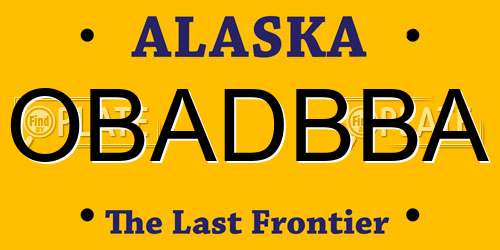 OBADBBA Alaska License Plate
