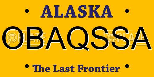 OBAQSSA Alaska License Plate