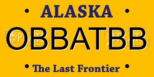 OBBATBB Alaska License Plate