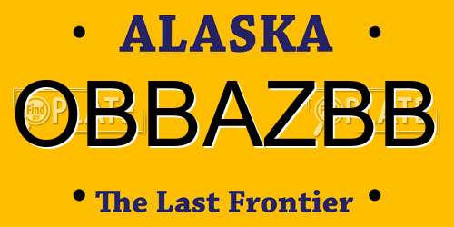 OBBAZBB Alaska License Plate