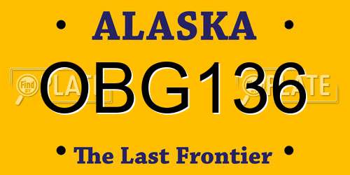 OBG136 Alaska License Plate