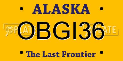 OBGI36 Alaska License Plate