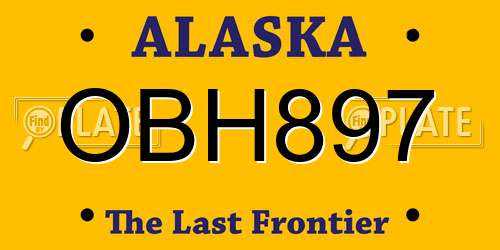 OBH897 Alaska License Plate
