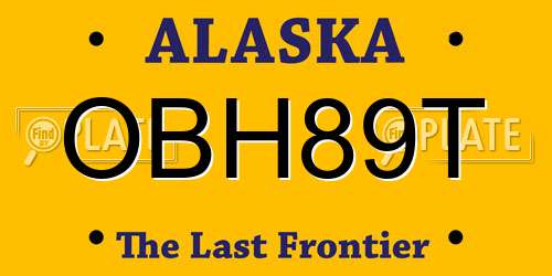 OBH89T Alaska License Plate