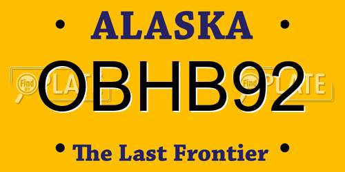 OBHB92 Alaska License Plate