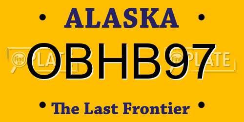 OBHB97 Alaska License Plate