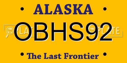 OBHS92 Alaska License Plate
