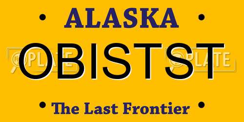 OBISTST Alaska License Plate