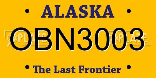 OBN3003 Alaska License Plate