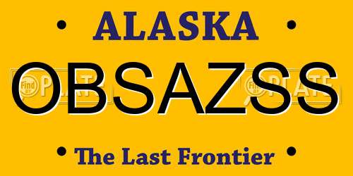 OBSAZSS Alaska License Plate