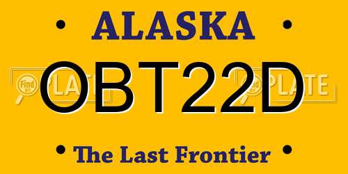 OBT22D Alaska License Plate