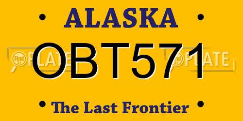 OBT571 Alaska License Plate