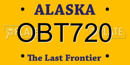 OBT720 Alaska License Plate