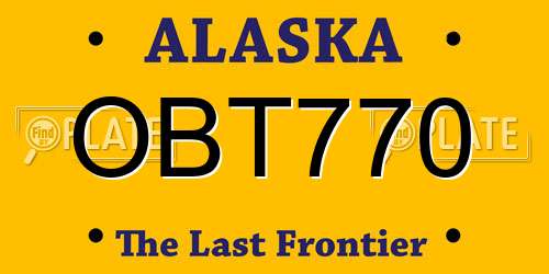 OBT770 Alaska License Plate