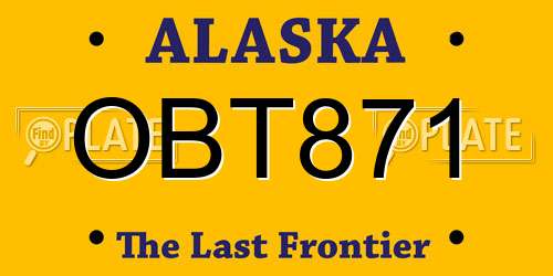 OBT871 Alaska License Plate