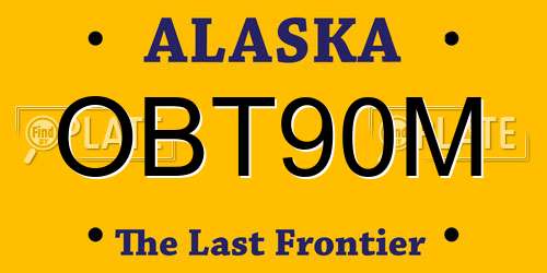 OBT90M Alaska License Plate