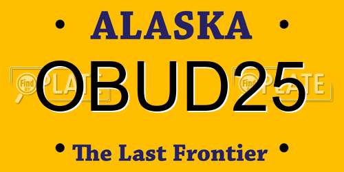 OBUD25 Alaska License Plate