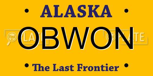 OBWON Alaska License Plate